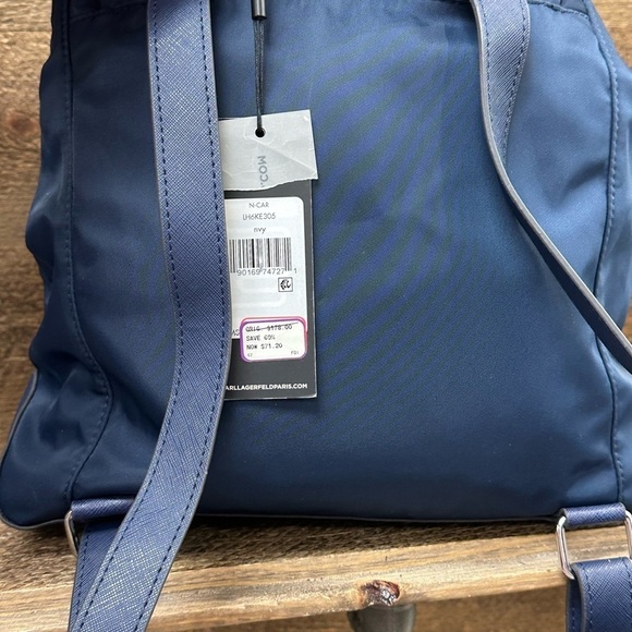 Karl Lagerfeld Paris Navy Nylon Backpack main image 4